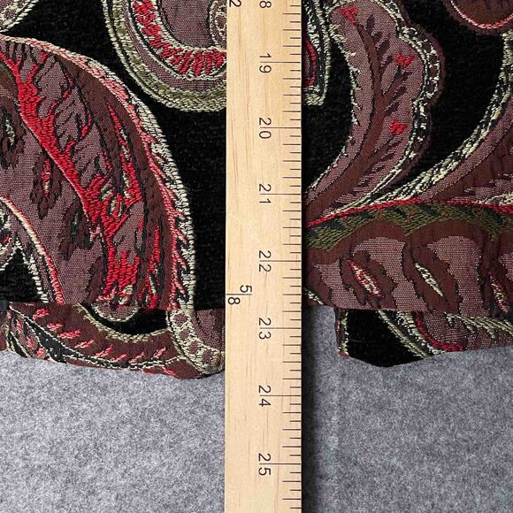 Harvé Benard Paisley Kimono Jacket Size 14 Red Black Jacquard Open Front Boho - Picture 7 of 7
